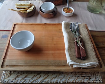 Décor de table rustique de Noel, échiquier individuel, planche à découper en bois, 15x9in, planche de charcuterie, plaque de site rustique personnalisée