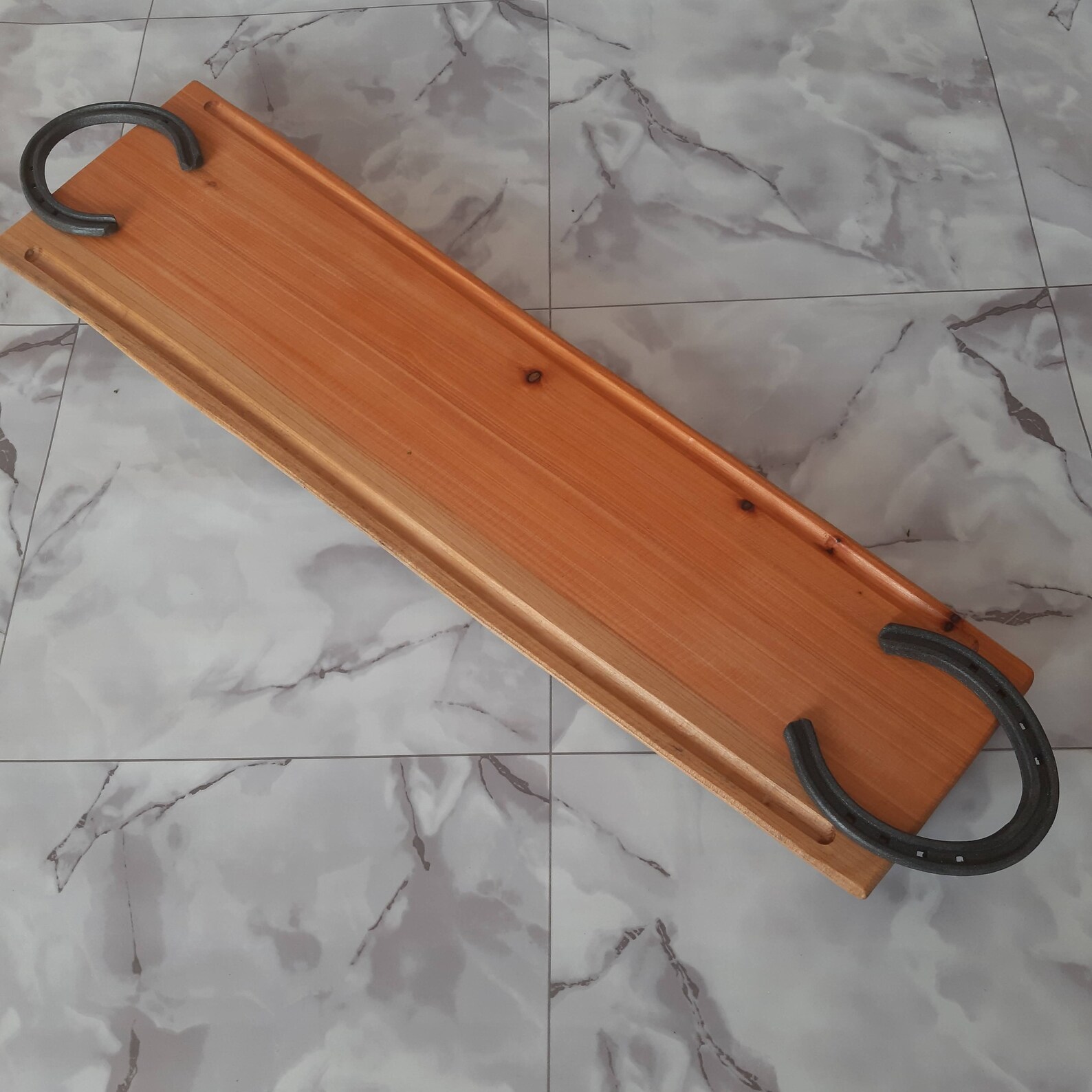 Cutting Board with horseshoe handles 25x7in 65x18cm Custom Etsy