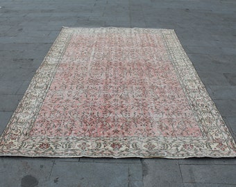oushak rug handknotted rug AC 2041 turkish rug livingroom rug FREE SHIPPING 6.5 ft x 9.7 ft turkey wool rug oversize rug brown rug