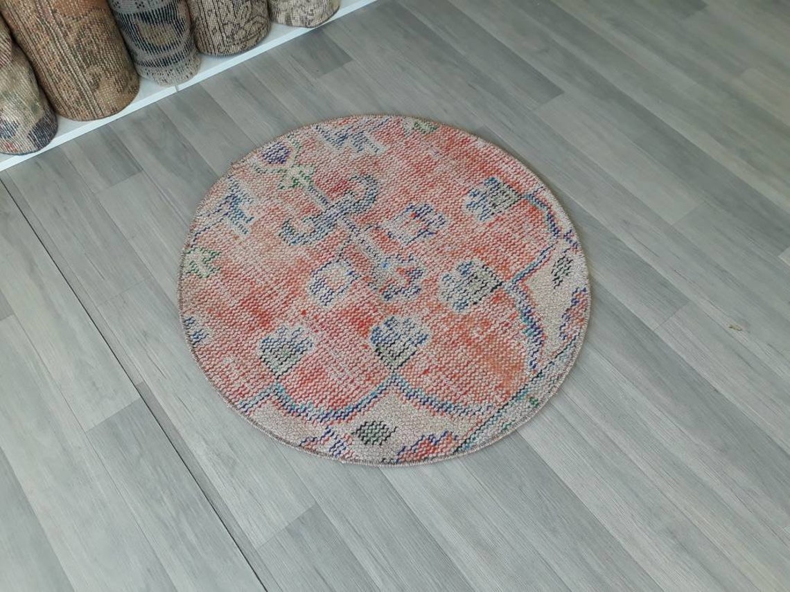 Circle Rug Small Circle Rug Bathroom Rug Small Turkish Rug Etsy UK