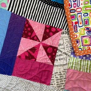 Modern Scrappy Patchwork Quilt, Colorful Mid-sized Throw, Camper Quilt ...