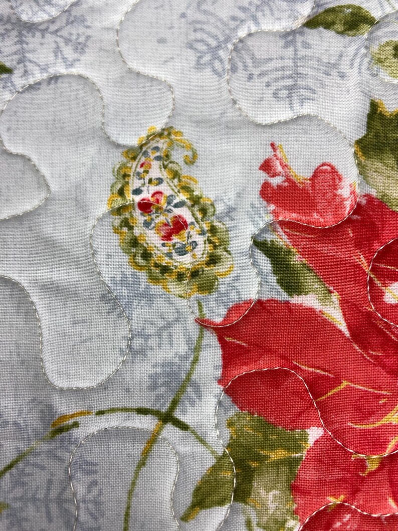 Christmas Quilted Placemats Set of Four, Fabric Table Mats, Set of Four