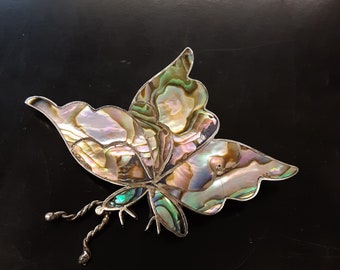 Butterfly pin Sterling silver and Abalone