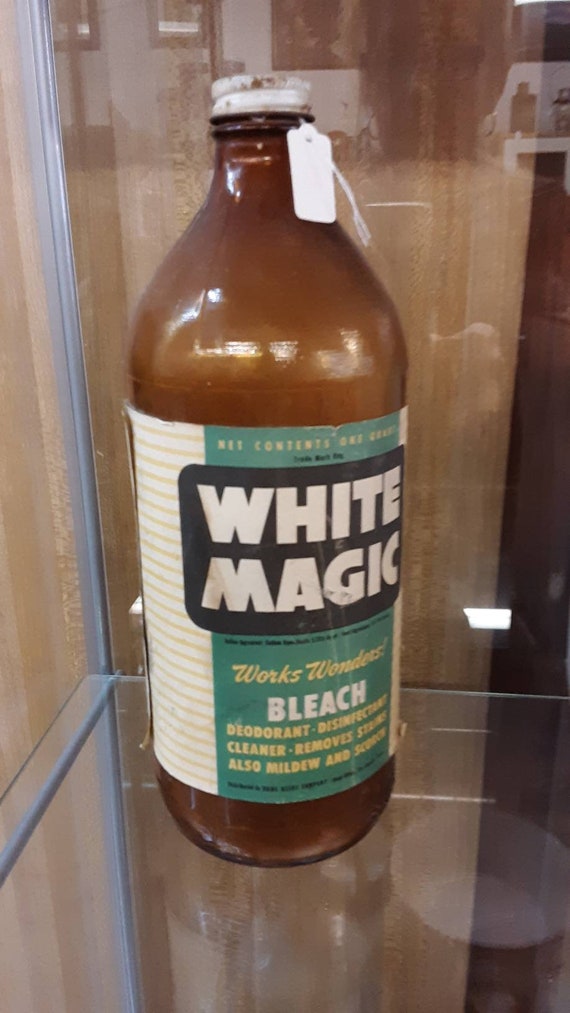 White Magic Antique Bleach Bottle From the 1940s the Bottle Etsy