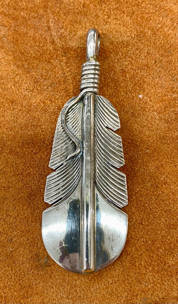 925 Silver Pendant Feather