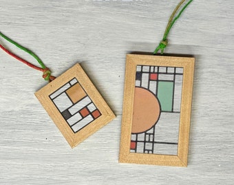 Frank Lloyd Wright Miniature Window - Avery Coonley House Stained Glass Effect