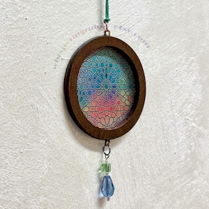 Alhambra Rainbow Window Suncatcher Wall Hanging, see-through &quot;stained glass&quot; effect, Arabesque, Moorish art from Granada, Spain - NOT GLASS