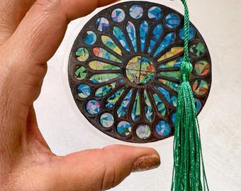Sagrada Familia Rose Window Bookmark: Barcelona Art Ornament
