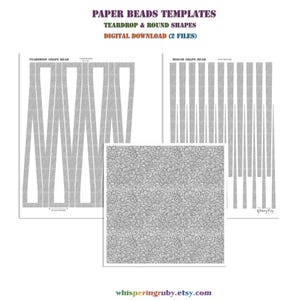 Paper beads templates: Teardrop & Round shapes (PDF downloads) * Print and design your own paper beads * DIY paper beads