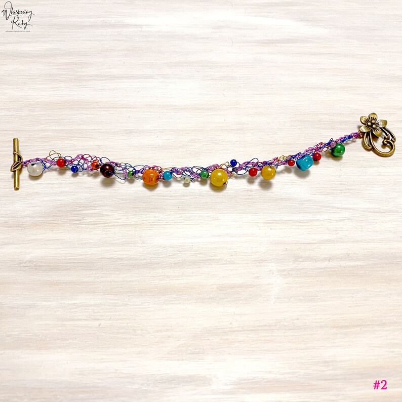 1 strand braided bracelet Boho 3D beads wire-wrapped bracelets Leather strip bracelet *
