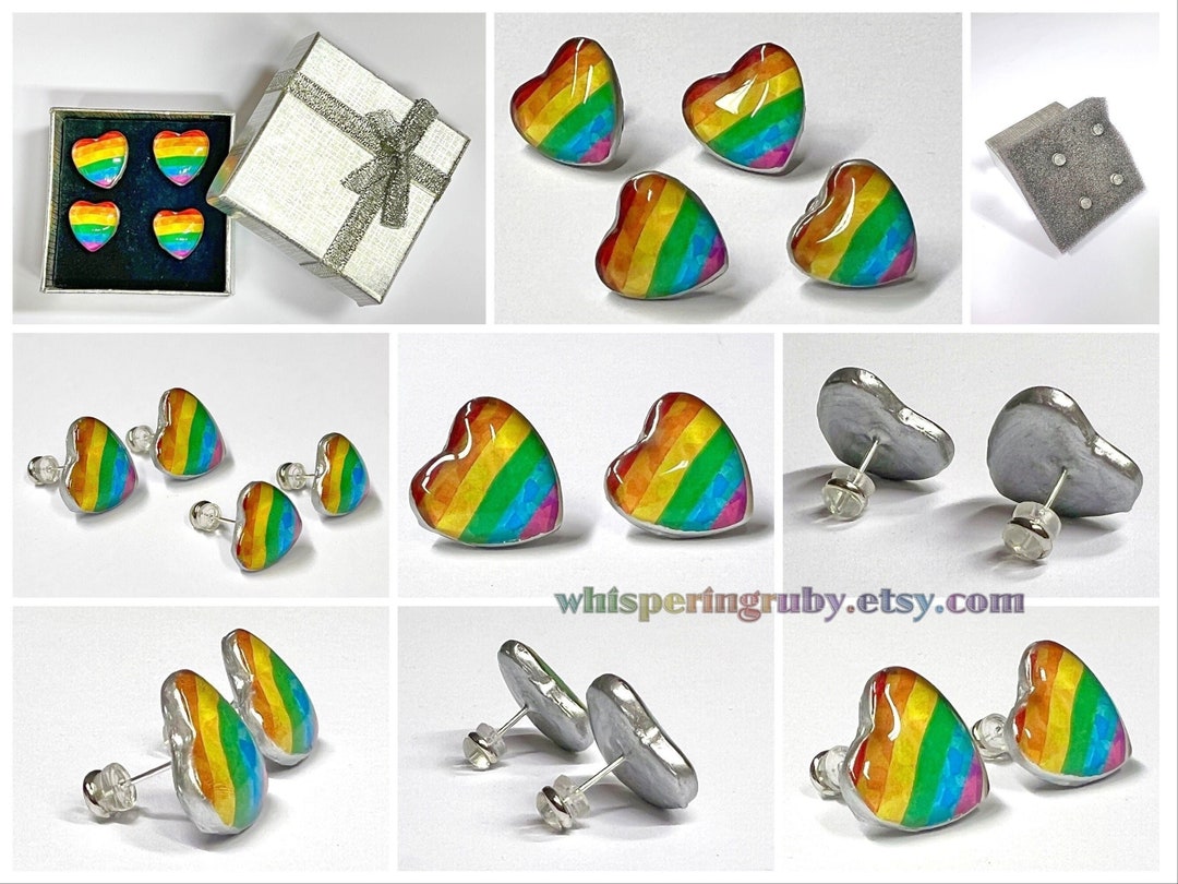 Regenbogen Ohrringe Set 6 Paar - Pride Accessoires Für LGBTQ+ Community & Bunte Partys