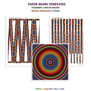 Paper beads templates: Teardrop & Round shapes (PDF downloads) * Print and design your own paper beads * DIY paper beads