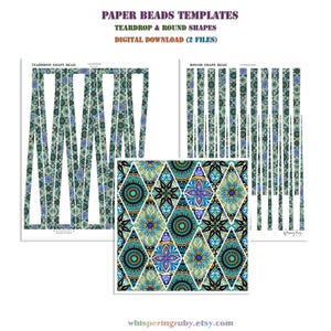 DIY Paper Beads Template: Teardrop & Round Shapes (PDF Downloads)
