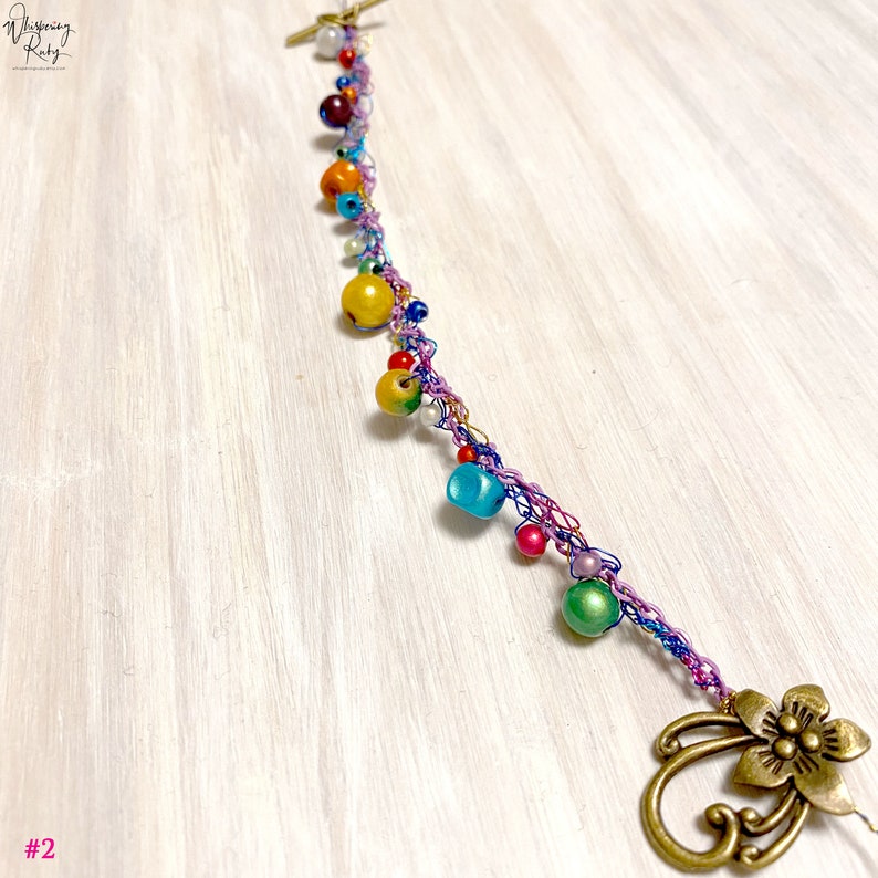 1 strand braided bracelet Boho 3D beads wire-wrapped bracelets Leather strip bracelet *
