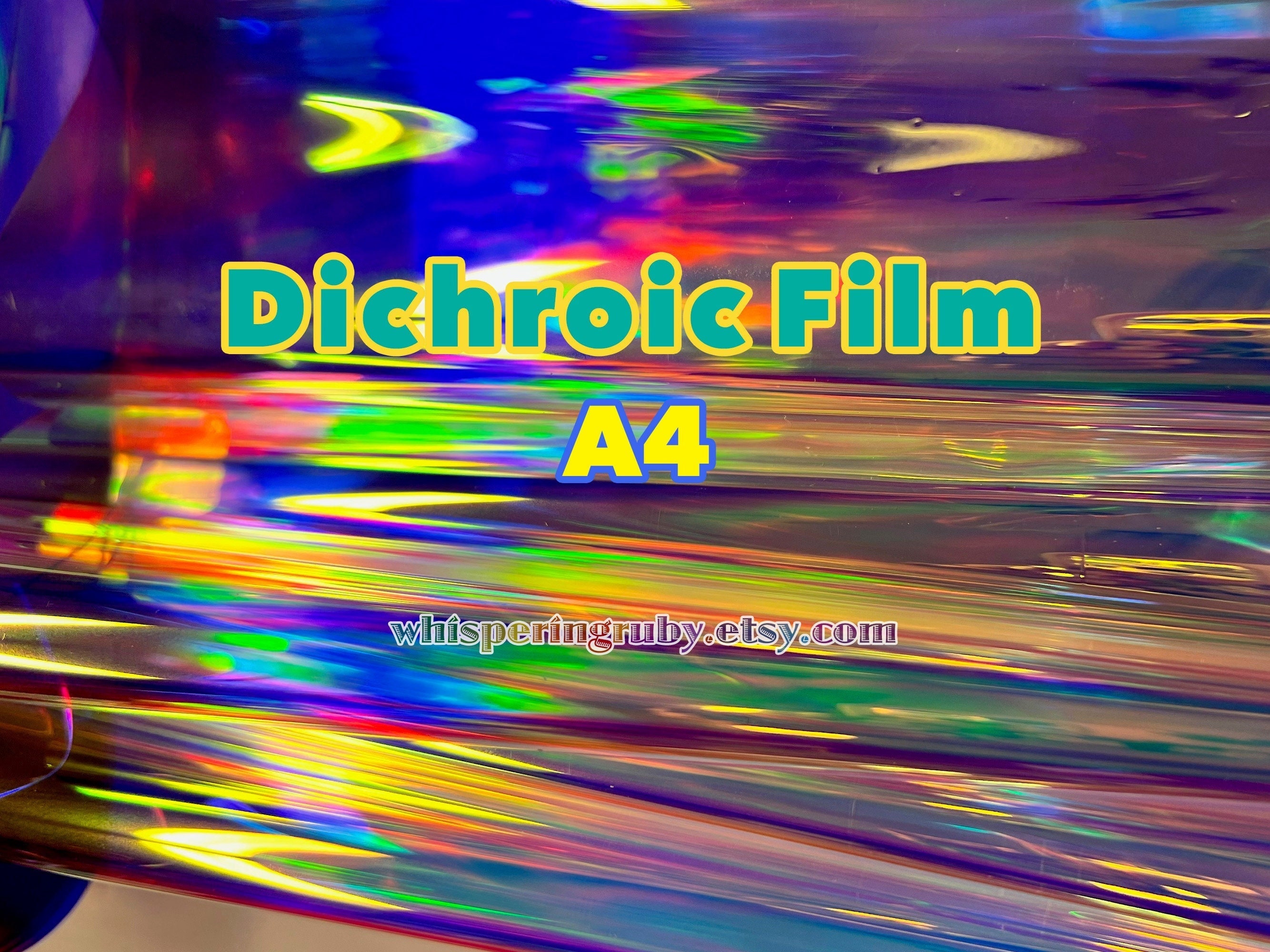 Dichroic Iridescent Film Rainbow Decorative Film Translucent  Colour-changing Film DIY Dichroic Glass Colour Tint Film Cellophane 