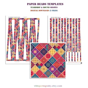 DIY-Papierperlen-Vorlagen: Tropfenform & runde Form (PDF-Downloads)