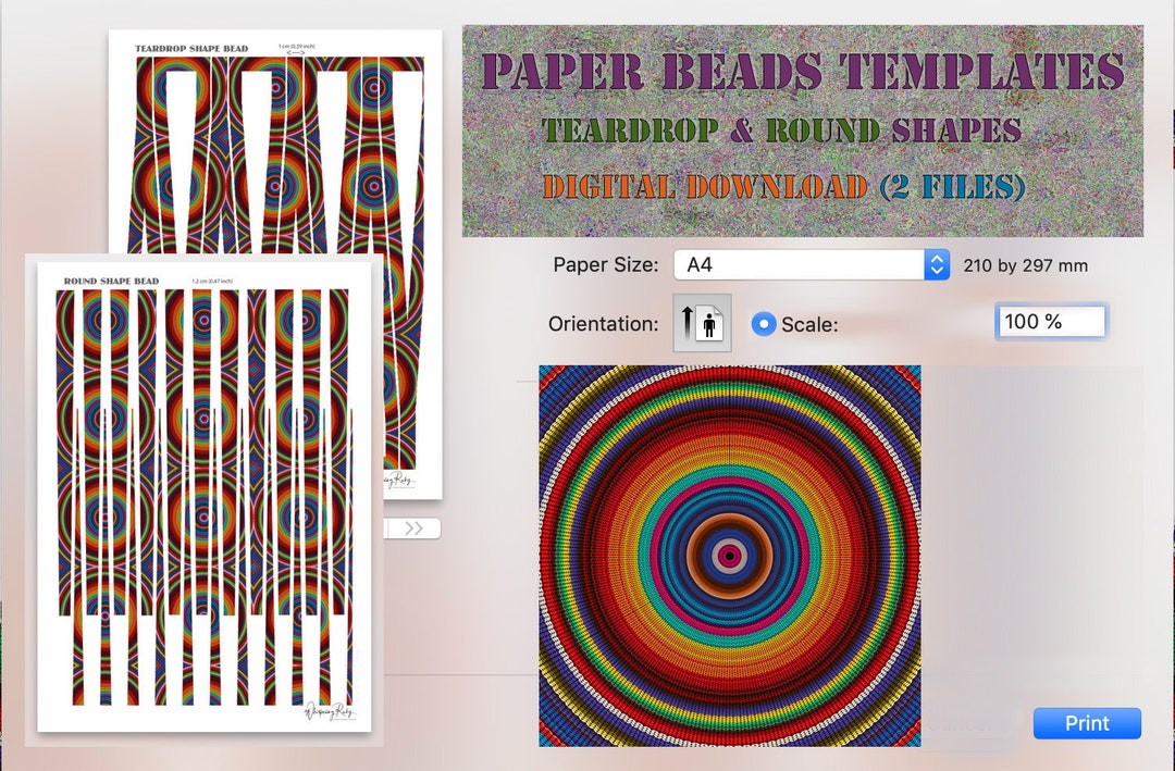 Paper Beads Templates Teardrop & Round Shapes PDF Downloads Etsy Paper Beads Templates Teardrop & Round Shapes PDF Downloads Etsy