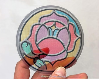 Utena Rose Crest Bookmark: Anime Car Charm, Faux Stained Glass
