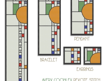 Frank Lloyd Wright Peyote Stitch Patterns, Miyuki Delica Beads (PDF Download)