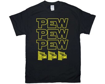 Church Pew Pew Pew T-Shirt (Adult Unisex)