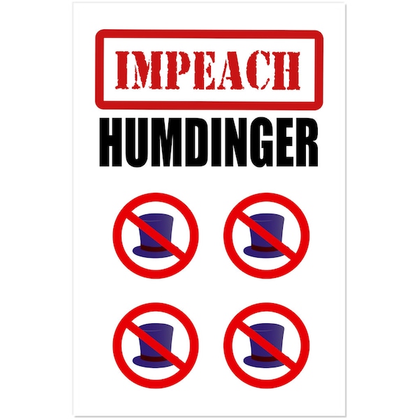 Impeach Humdinger Vinyl Stickers