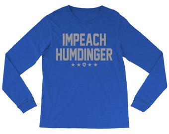 Impeach Humdinger Grayscale Long Sleeve Shirt (Adult Men Or Unisex)