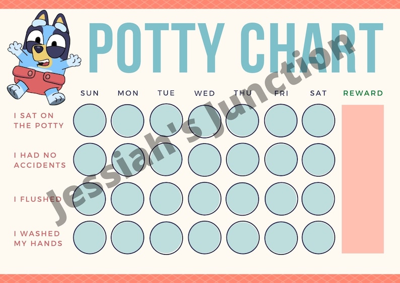 Baby Bluey Potty Chart Etsy Baby bluey potty chart etsy