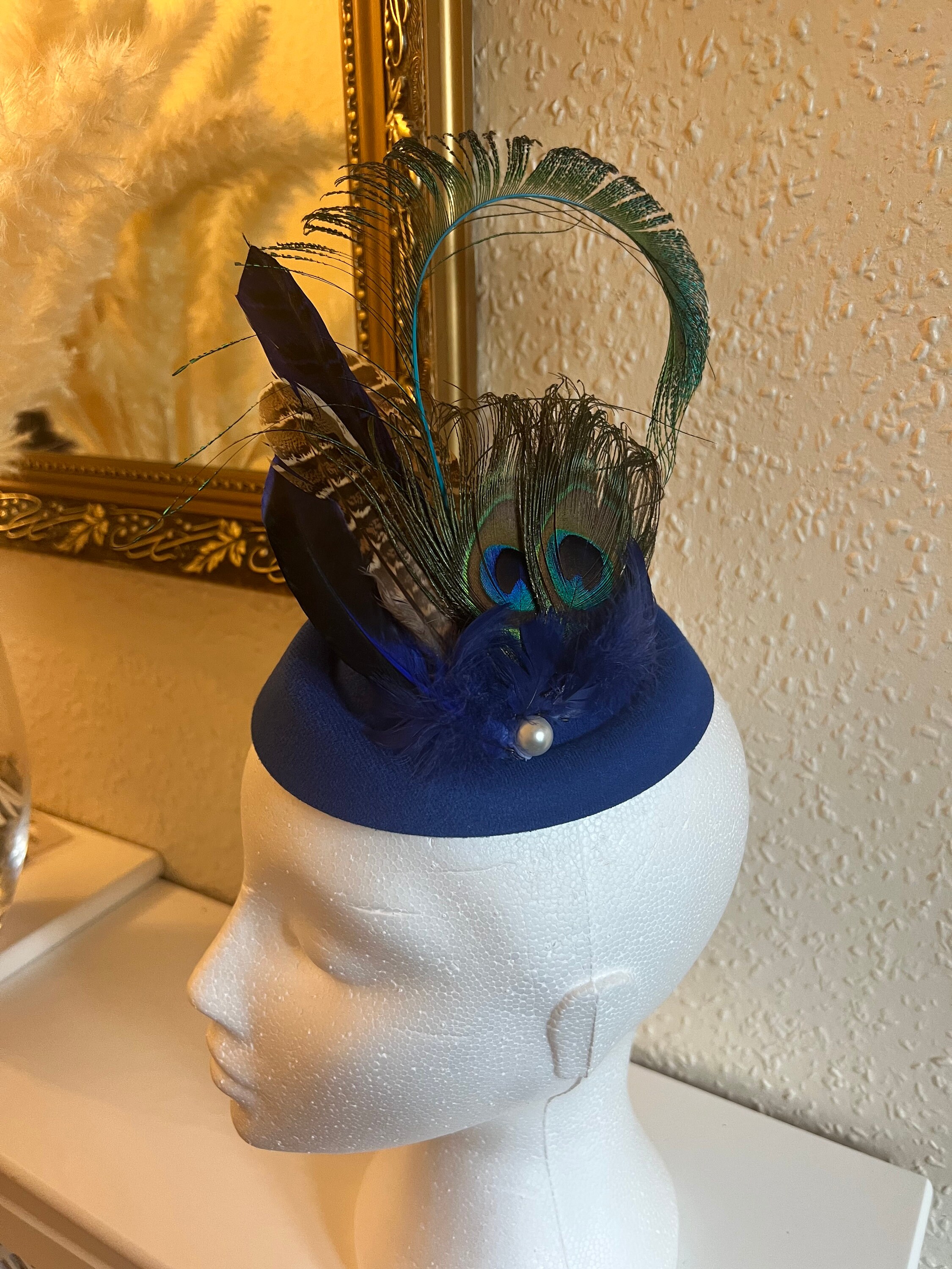 Temu Peacock Blue Casual European Hat, Men's American Hot Style Male and Female Imitation Silk Long Cloak Hip Hop Turban, Christmas Styling & Gift, Head
