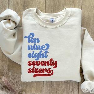 Philadelphia 76ers Sweatshirt | Unisex Sand Crewneck