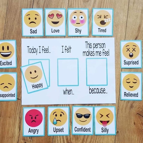 Feelings and Emotions Flash Cards Digital Download PDF File | Etsy