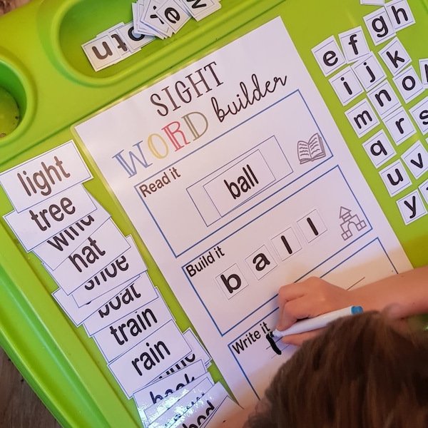 Sight words builder game 105 first words writing reading Download PDF File Interactive Learning Home education early writing printable