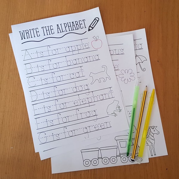 Writing the alphabet worksheets Download PDF File Interactive Learning Home education early writing printable