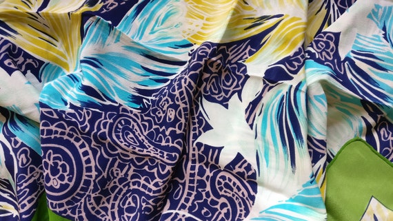 Silk scarf, 105 x 100 cm, scarf, natural, silk, p… - image 1