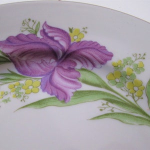 Six deep plates, soup plates, porcelain, flower décor, lily