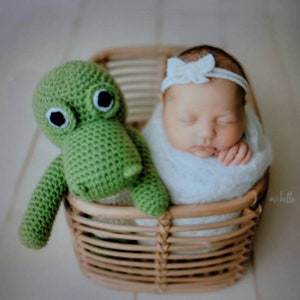 Handmade Crochet Alligator Plush Toy: Alex, 10-inch Stuffed Animal