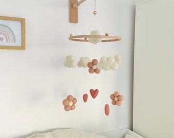 Baby mobile holder made of beech wood