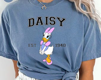 Comfort Colors® Disney Daisy-tröja, Disneyland matchande t-shirt, Långbenig Pluto Musse Mimmi Kalle Daisy