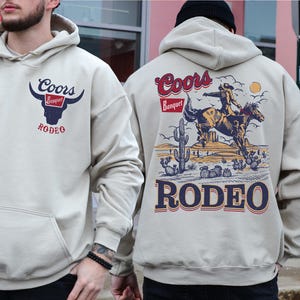 Sudadera con capucha de vaquero de rodeo, sudadera Country Western Coors, regalo para papá, capucha de rodeo, cuello redondo de vaquero