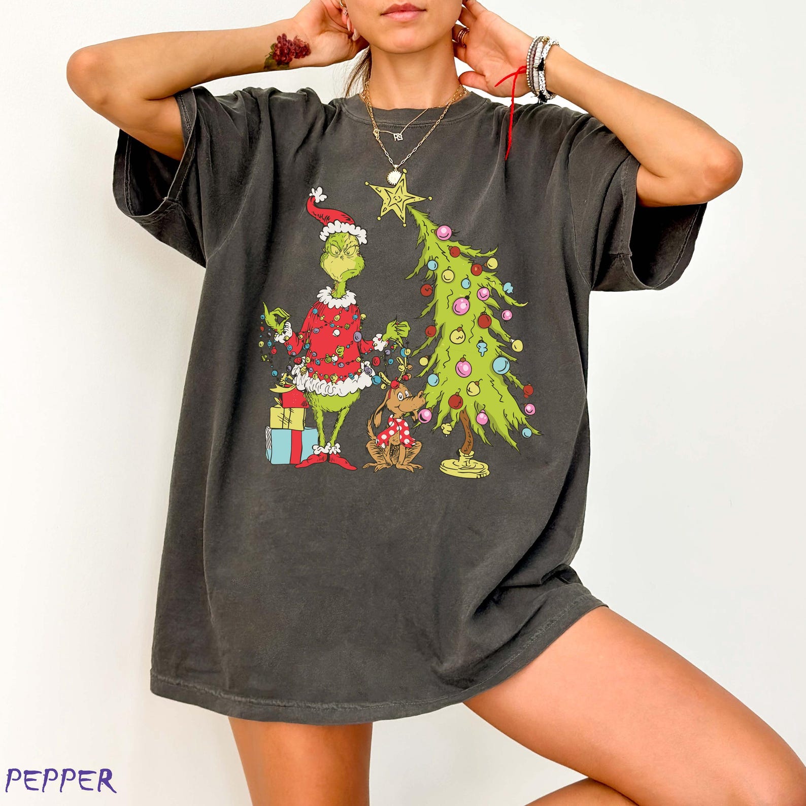 Comfort Colors Grinch Christmas Shirt, Grinchy Christmas Tree T-shirt