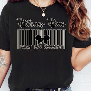 Comfort Colors® Disney Papa Lustiges Shirt, Disneyland Strichcode Papa T-Shirt Bild 6
