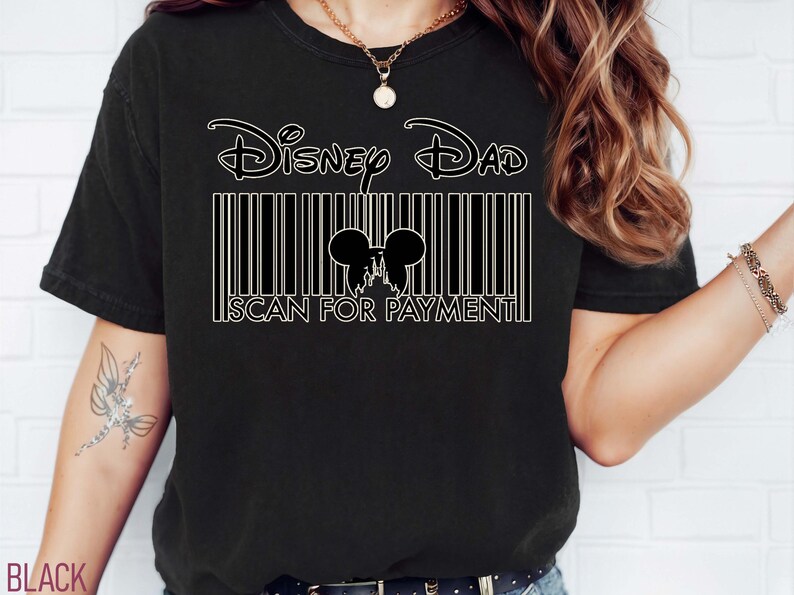 Comfort Colors® Disney Papa Lustiges Shirt, Disneyland Strichcode Papa T-Shirt Bild 6