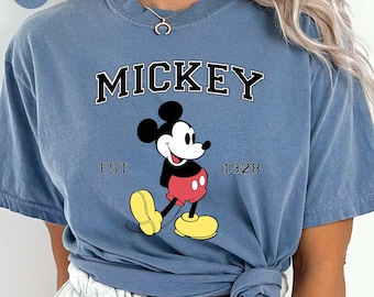 Comfort Colors® Disney Musse T-shirt, Disneyland Matchande T-shirt, Långbenig Pluto Musse Mimmi Kalle Daisy