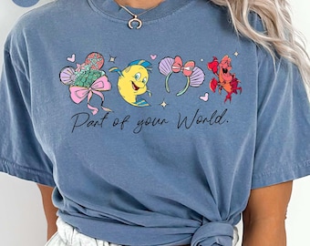 Comfort Colors® Disney Little Mermaid Shirt, Part of Your World Flounder T-shirt