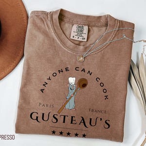 Comfort Colors® Little Chef Remy T-shirt, Anyone Can Cook Disney Ratatouille Paris Shirt, Pixar Ratatouille Tee, Gusteau&#39;s Shirt