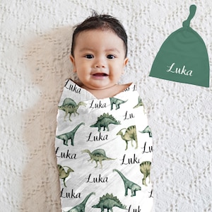 Baby boy baby blanket dinosaur, Custom baby swaddle, Personalized baby blanket boy, baby boy name blanket,personalized baby swaddle
