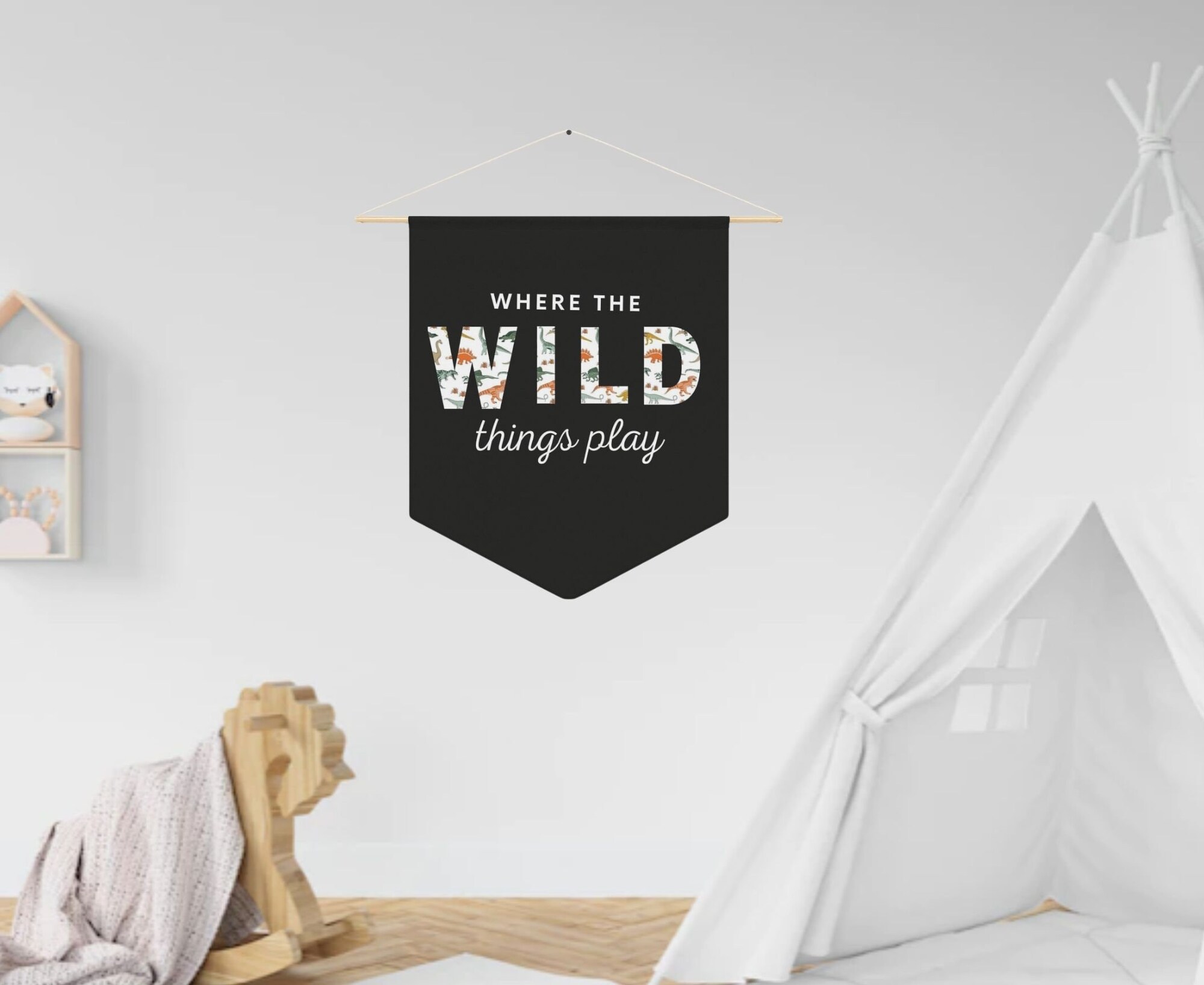 Kids Banner, Custom pennant, Playroom Sign, Boys Room Decor, Where the Wild things, boy nursery decor, playroom decor, Gift , Dinosaur Decor