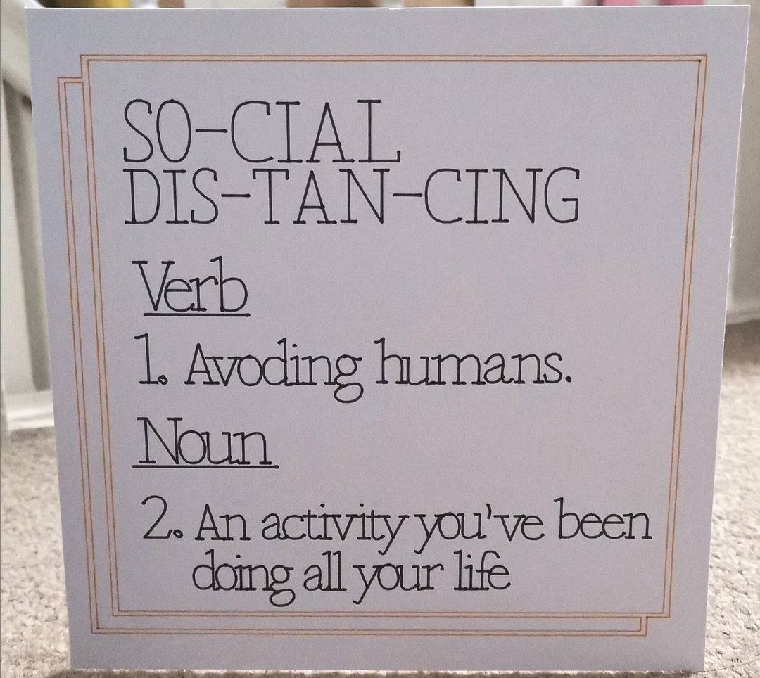 Social Distancing Card Social Distancing Birthday Cards | Quarantine Card | Self Isolation ...