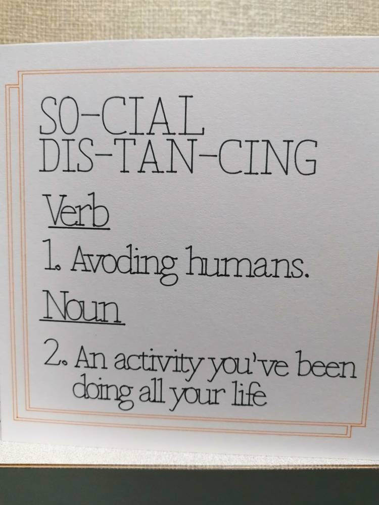 Social Distancing Card Social Distancing Cards | Quarantine Card | Birthday Cards | Funny ...
