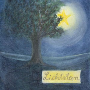 carte postale | Étoile lumineuse | espoir | Confiance | consolation | sentiments | ciel étoilé | La pédagogie Waldorf | table de saison | amitié | récupération