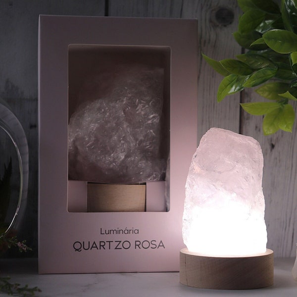 Rose Quartz LED Lamp, Natural Crystal Home Decor, Crystal Lamp, Heart Chakra, Perfect Valentine Gift